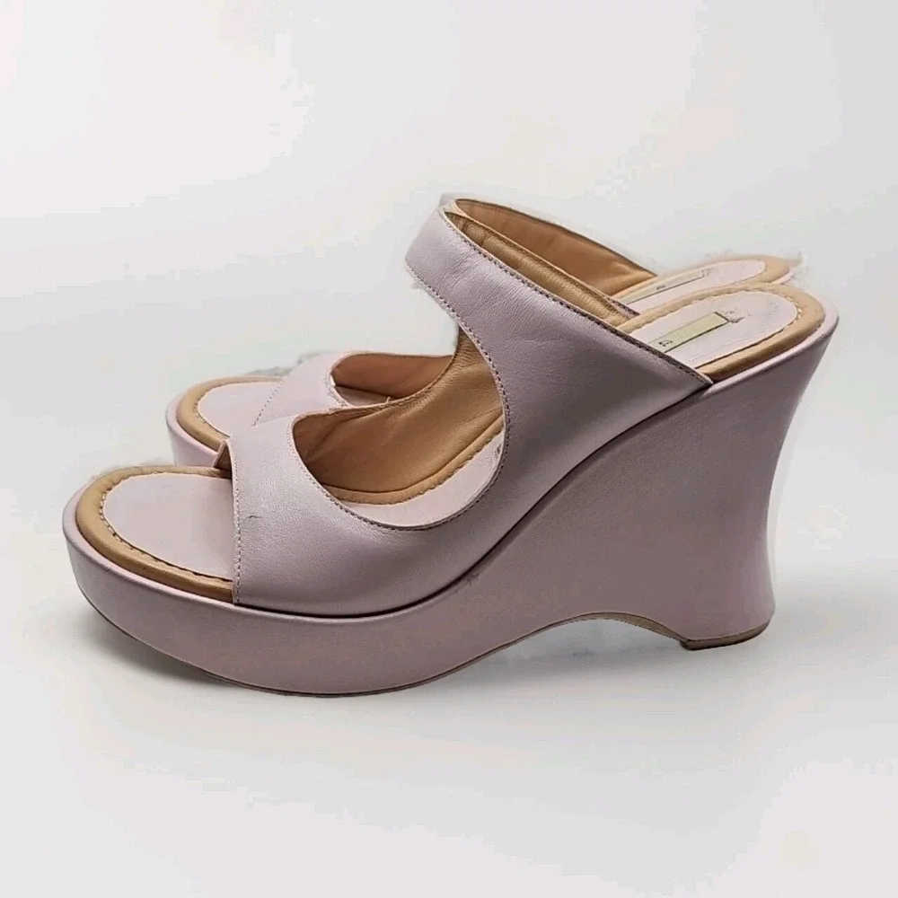 Zara Soft Pink Leather Platform Sandals Sz 7‎ Lilac Oriental Soft Girl #167